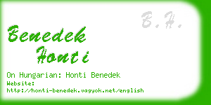 benedek honti business card